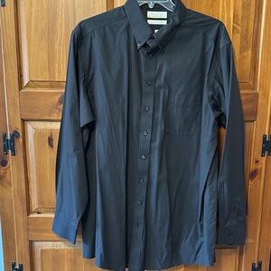 Roundtree & Yorke Classic Black Dress Shirt 18-37 T